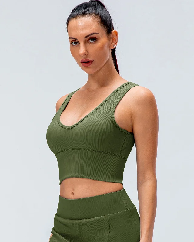 Sports bra with power dashes -Eloise Sports Bra - Green