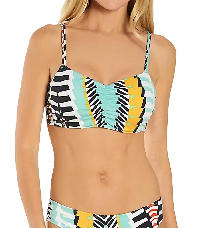 Sports bra for short dashes -Bassline Bralette Bikini Swim Top In Multi