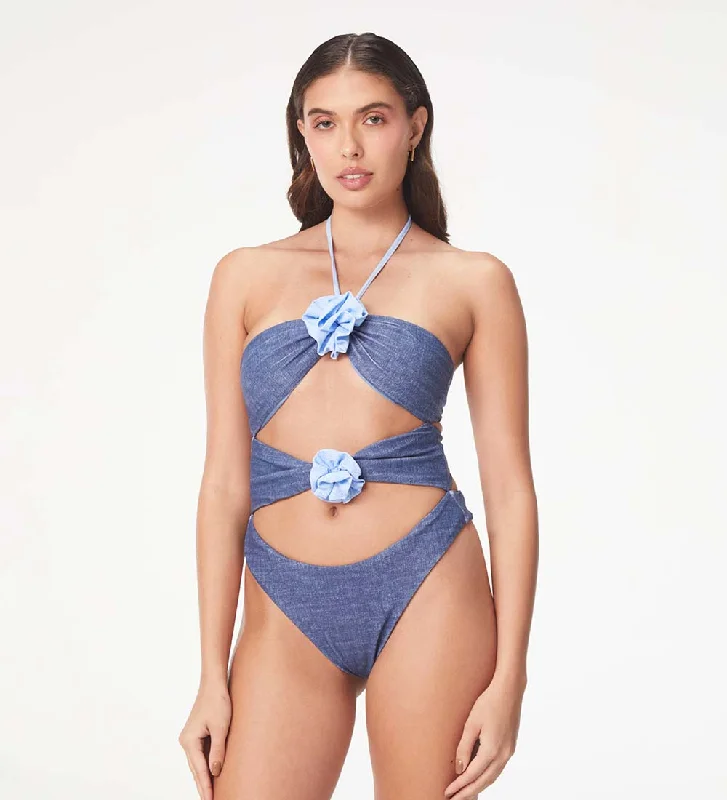 swimwear early laps -Josefina Dark Denim One Piece