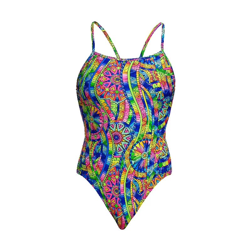 swimwear fun vibes -Spin The Bottle | Ladies Single Strap One Piece