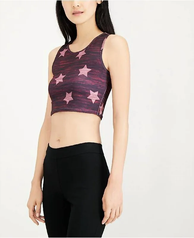 Sports bra for beam workouts -Active Junior Star Print Sports Bra In Pink