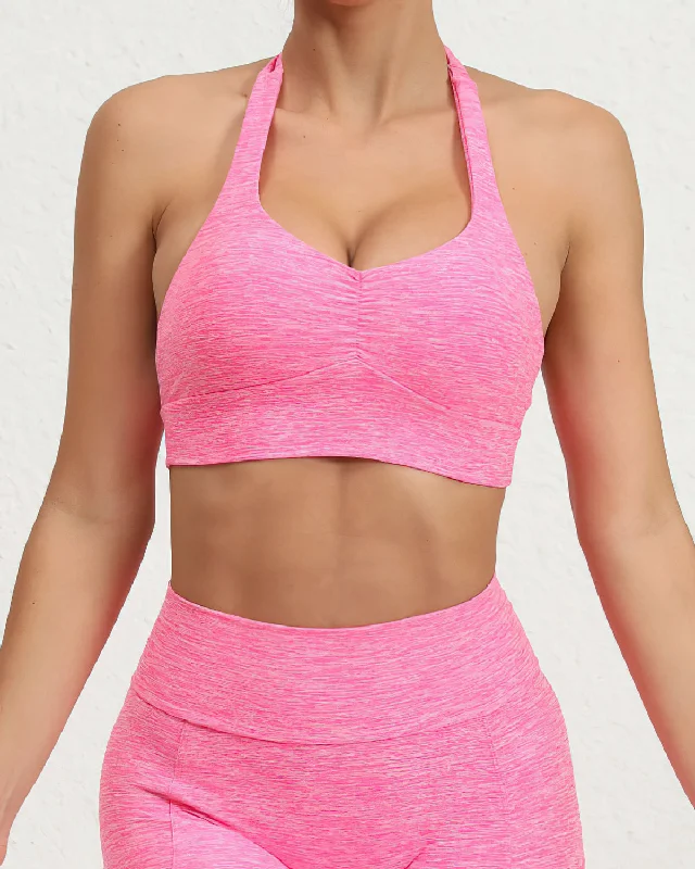 Sports bra with firm band -Hana Sports Bra - Pink