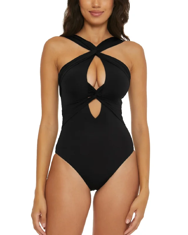 swimwear cold swims -2024 Becca by Rebecca Virtue Color Code Gracelyn High Neck One Piece - 850147