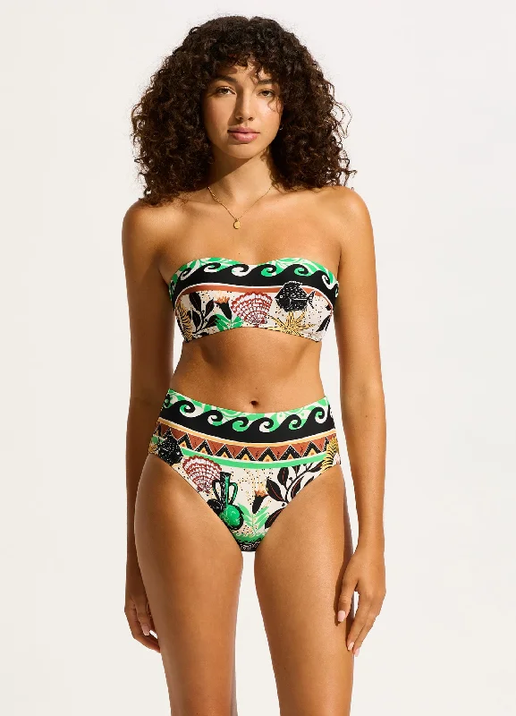 swimwear cold laps -Atlantis High Waisted Bikini Bottom - Ecru