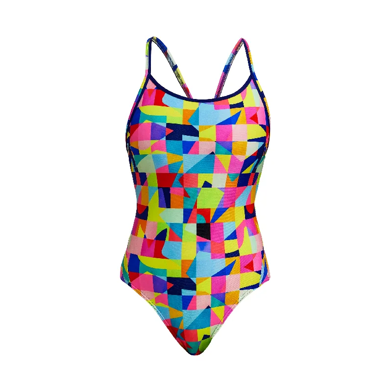 swimwear big laps -Funkita On The Grid Diamond Back Ladies One Piece