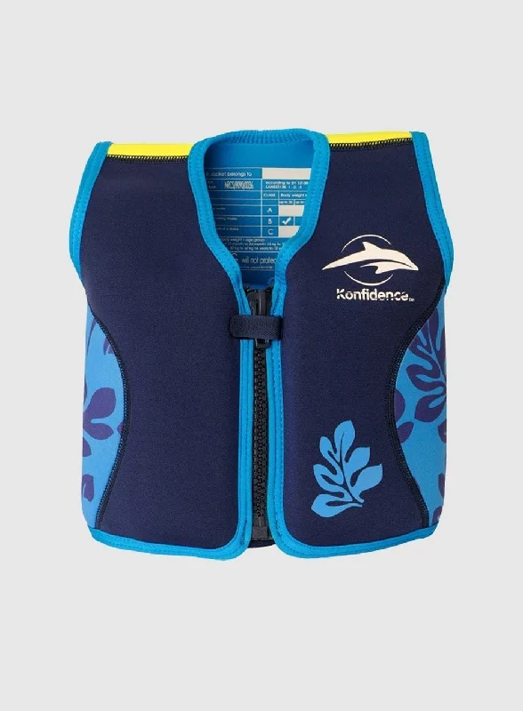 Konfidence Swim Jacket in Blue Palm