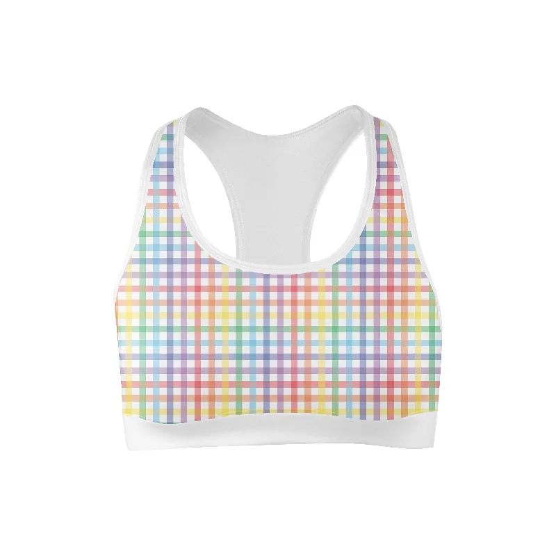 Sports bra for ring routines -Midsummer Rainbow Sports Bra