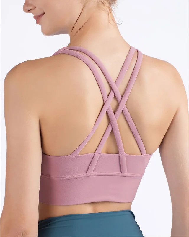 Sports bra for dynamic bursts -Johanna Sports Bra - Blush Pink