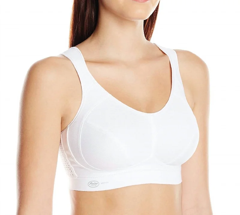 Sports bra for tempo dashes -Maximum Control Wire-Free Sports Bra In White