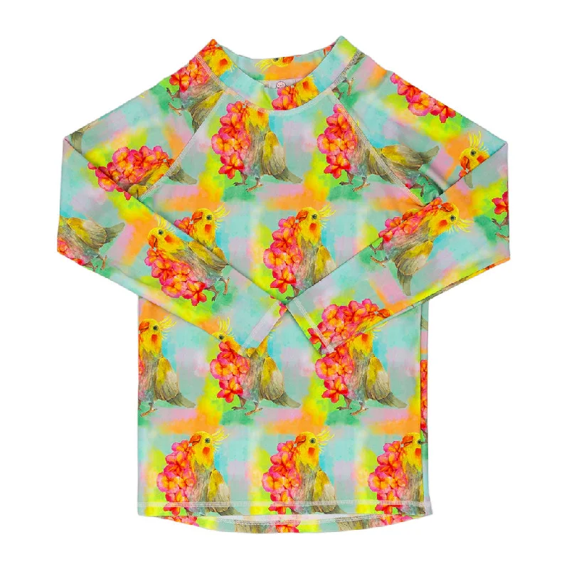 swimwear crisp vibes -Cockatiel Kids' Rash Top