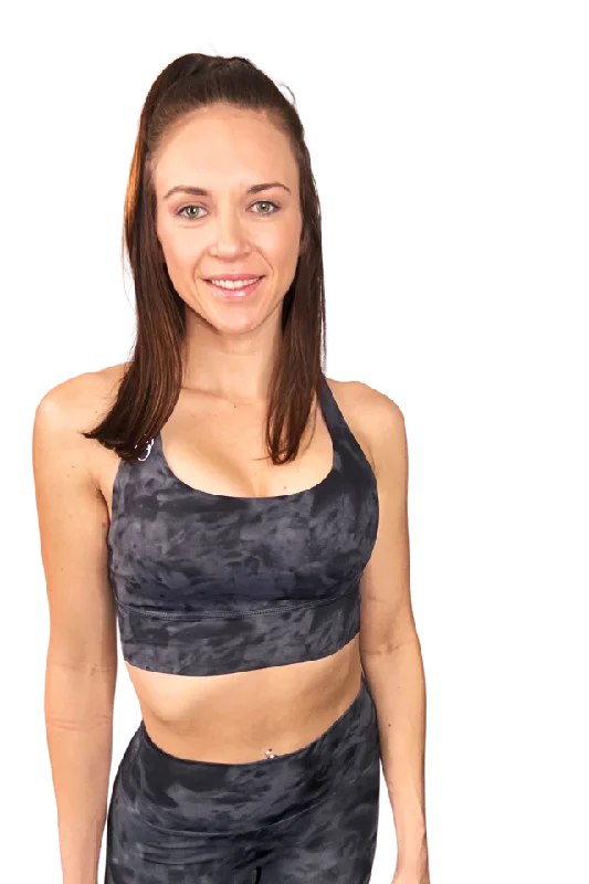 Sports bra with humid jogs -Imperial Graphite Marble Sports Bra