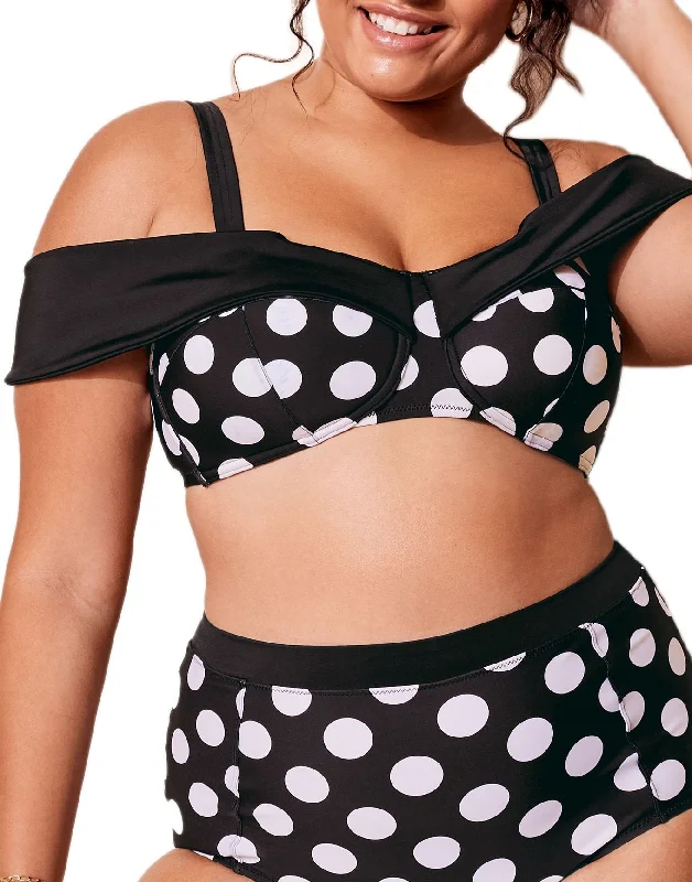 Sports bra with ripple straps -Baylie Women's Plus-Size Swimwear Bra