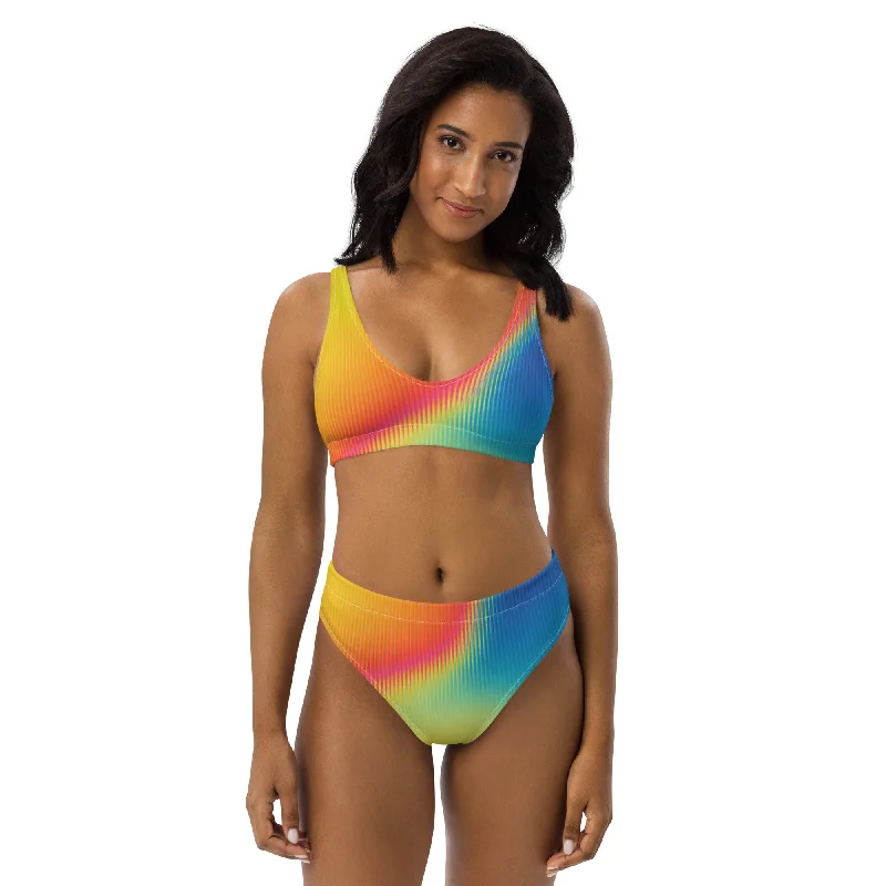 swimwear daily goals -TROPICAL LIGHTS RECYCLED HIGH-WAISTED BIKINI