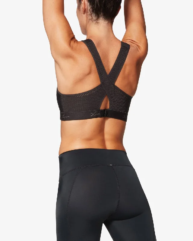 Sports bra with mesh straps -Xtra Support High Impact Sports Bra: Black