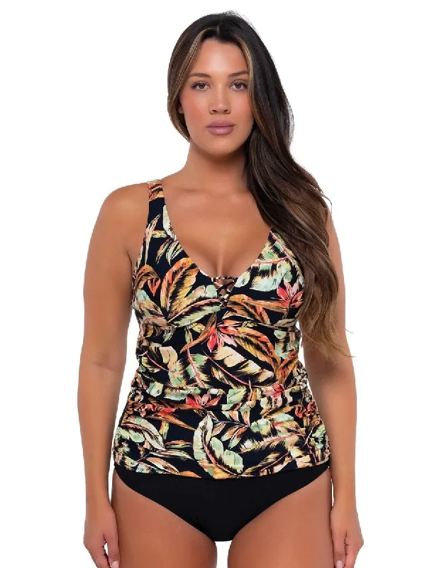 Sports tank top with braid cut -SUNSETS EMERSON UW TANKINI IN PRINTS