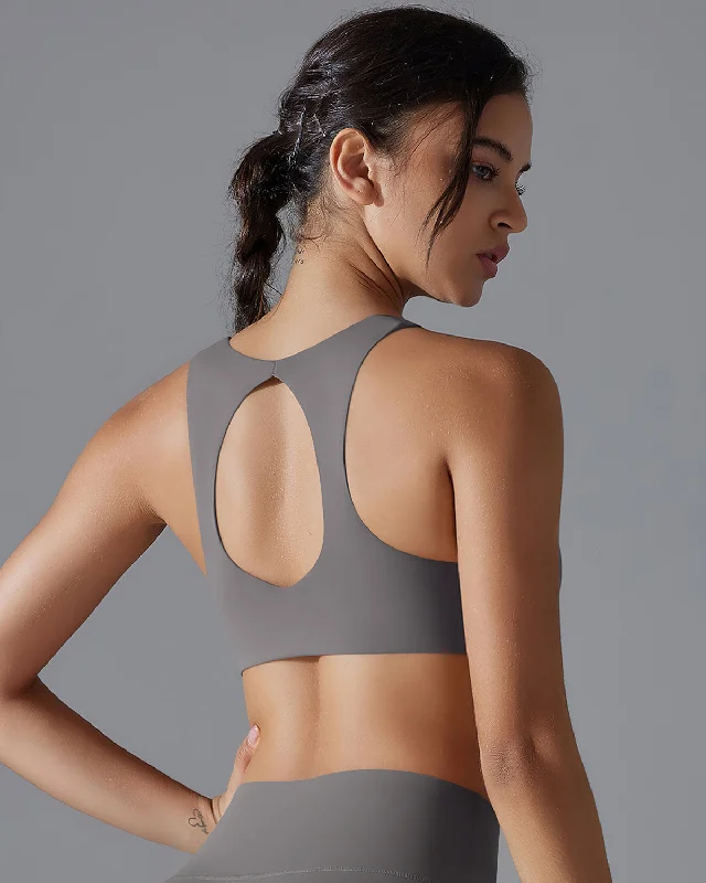 Sports bra with loop straps -Rosalie Sports Bra - Grey