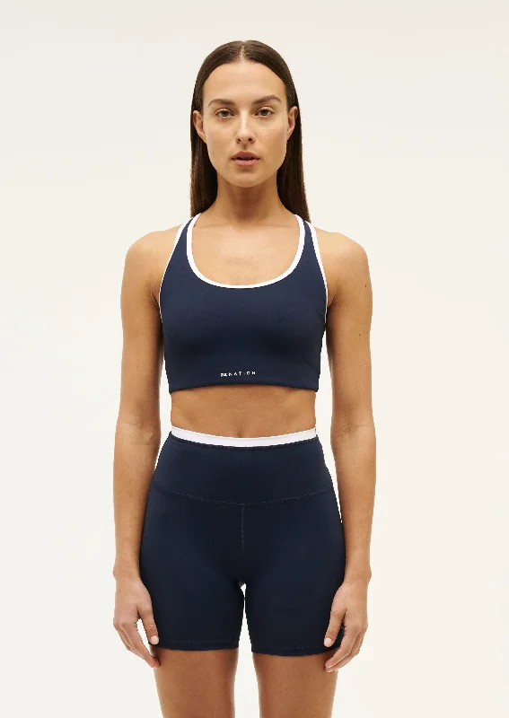 Sports bra with snowy jogs -STELLAR SPORTS BRA IN DARK NAVY