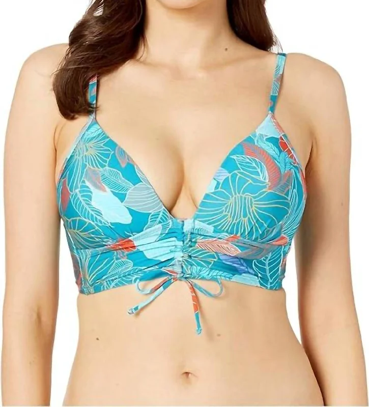 Sports bra with arch fit -Trace Of Paradise Banded Push-Up Bra In Teal