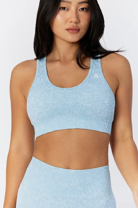 Sports bra with firm straps -Astoria RISE Seamless Sports Bra - Baby Blue