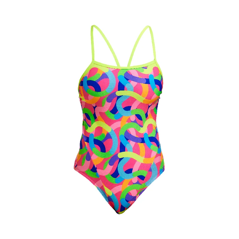 swimwear sporty swims -Funkita Curly Wurly Single Strap Ladies One Piece