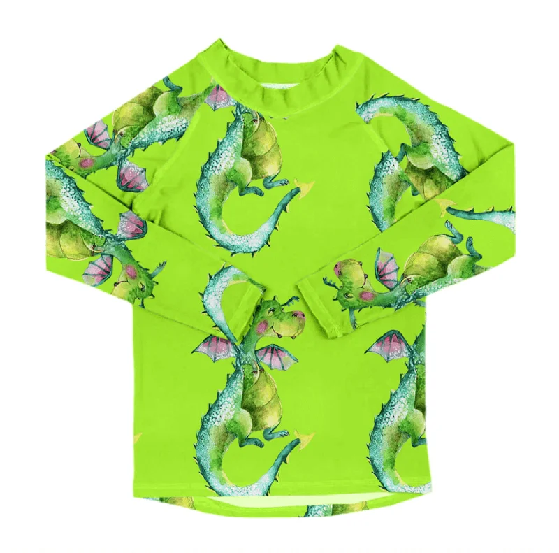 swimwear cotton vibes -Fluro Dragon Kids' Rash Top