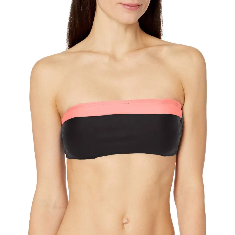 Sports bra with split band -In The Groove Bandeau Bra Bikini Top In Black