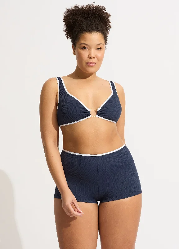 swimwear edgy flair -Beach Bound Boyleg Bikini Bottom - True Navy