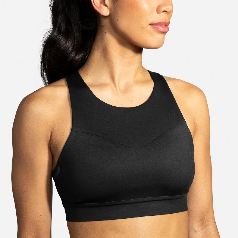 Sports bra with wide straps -Brooks Drive 3 Pocket Run Bra - Black