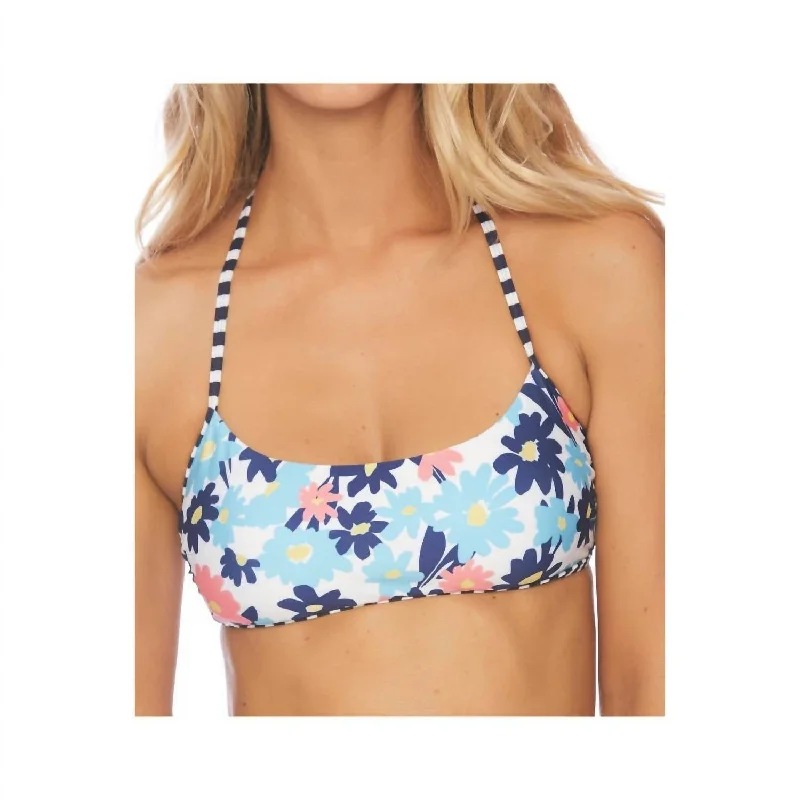 Sports bra with twist fit -Reversible Bralette Bikini Top In Room To Bloom Multi