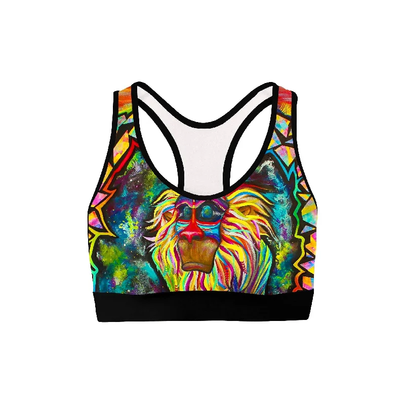 Sports bra with coil cups -Meditating Rafiki Sports Bra