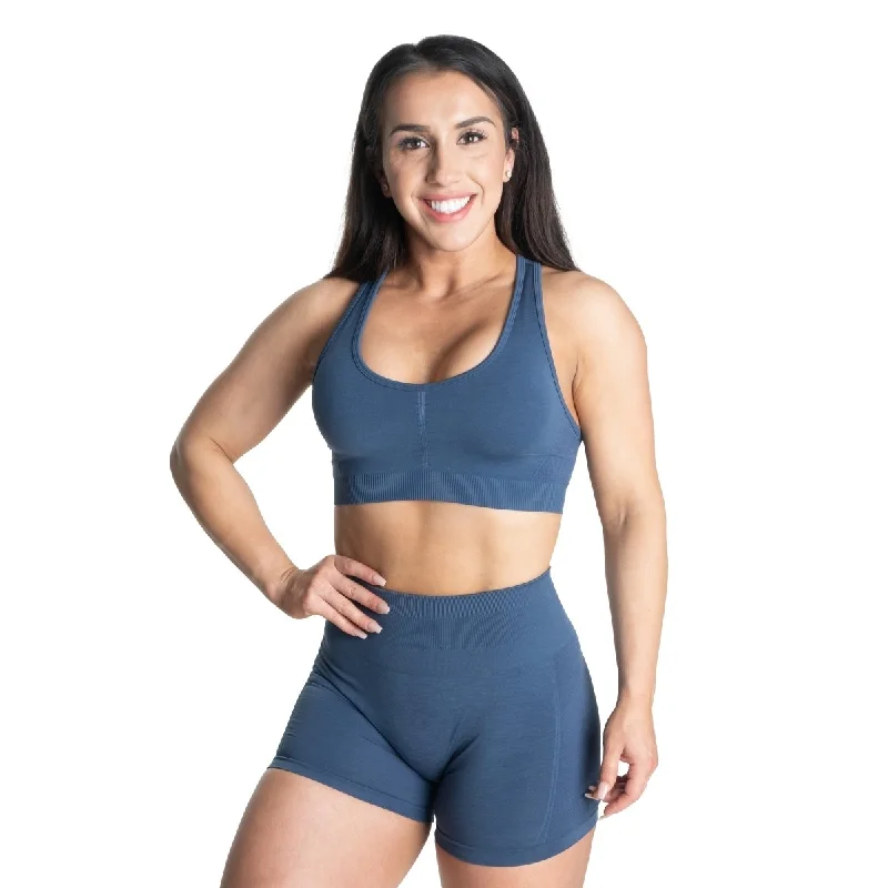 Sports bra with prism straps -Better Bodies Seamless Scrunch Sports Bra - Sky Blue