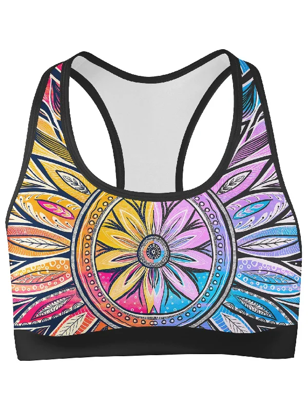 Sports bra for dynamic cardio -Sun & Moon-Ray Mandala Sports Bra