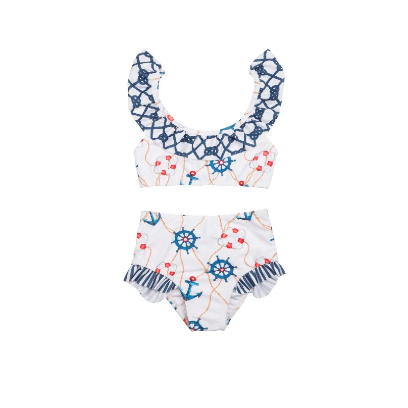 swimwear hot swims -Ruffle Neck Bikini