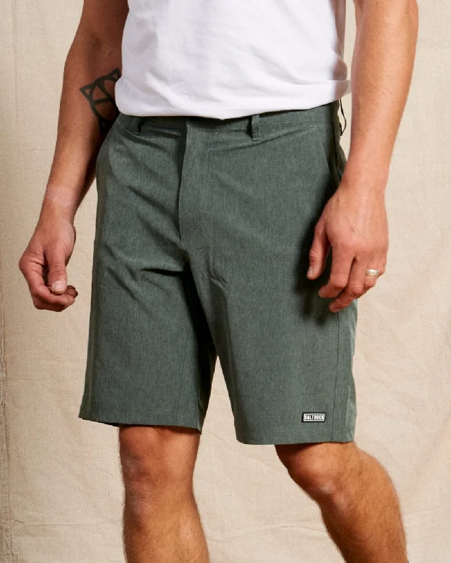 Sports shorts with loop band -Amphibian 2 - Mens Hybrid Boardshorts - Dark Green