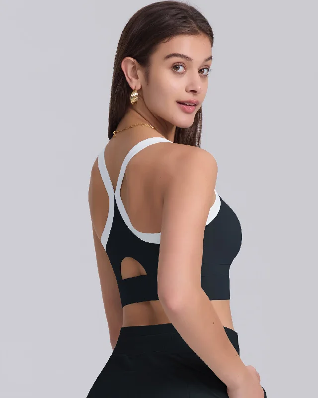 Sports bra with prism print -Beatrix Sports Bra - Black