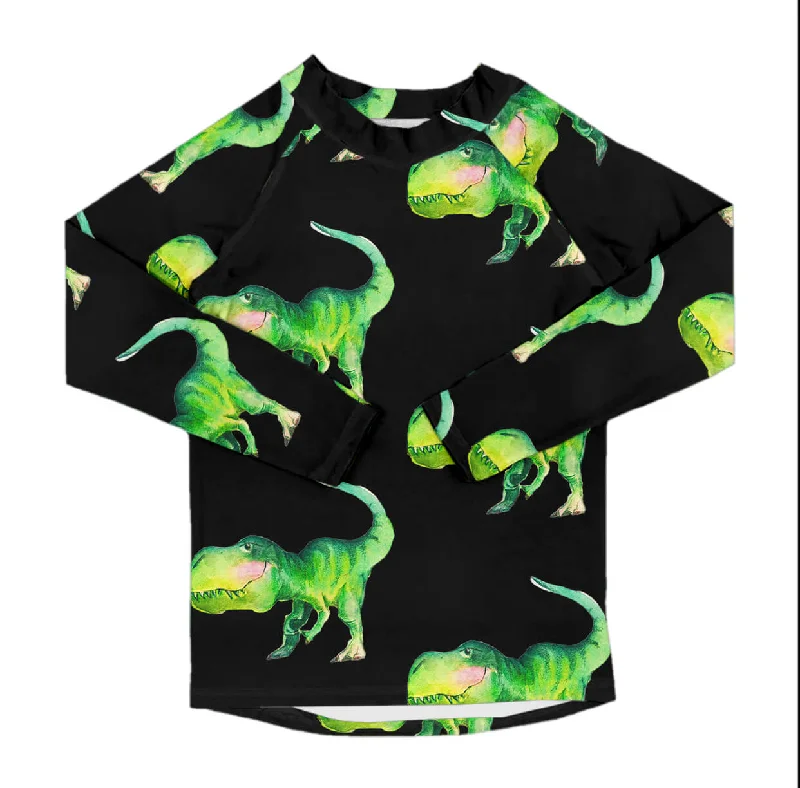 swimwear team swims -Smiling Dinosaur Kids' Rash Top