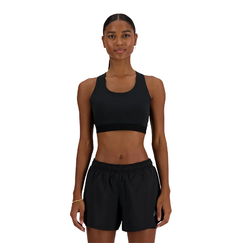 Sports bra with coil straps -New Balance Sleek Medium Support Pocket Sports Bra