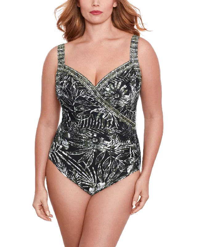 swimwear solid flair -2024 Miraclesuit Women's Plus Zahara Sanibel One Piece - 6561563W