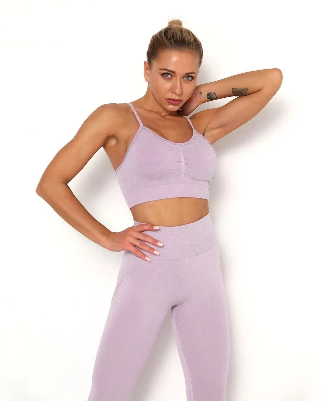 Sports bra with ripple print -Amplify Scrunch Seamless Sports Bra - Light Purple