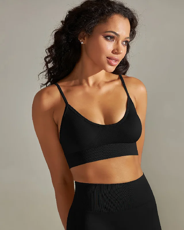 Sports bra with lattice fit -Cleo Sports Bra - Black