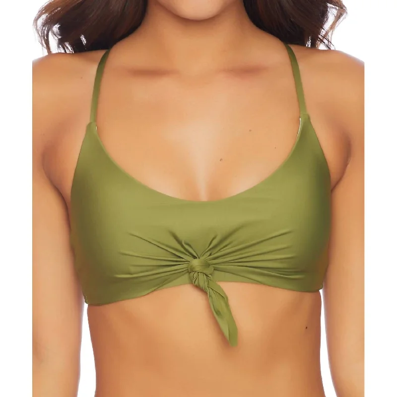 Sports bra for rainy jogs -Art Deco Bralette Bikini Top In Art Deco Olive