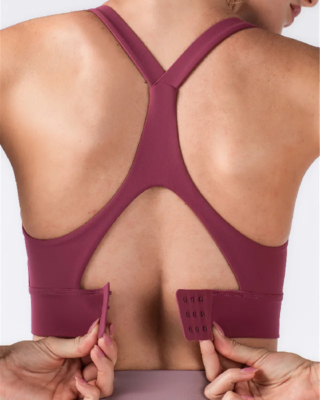 Sports bra with slit straps -Jessie Sports Bra - Cranberry