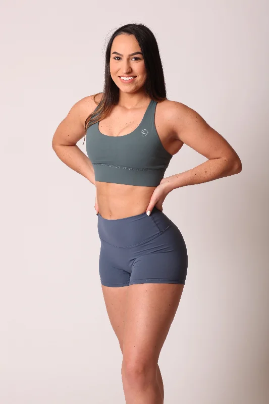 Sports bra with vented fit -Genesis Moss Green Sports Bra