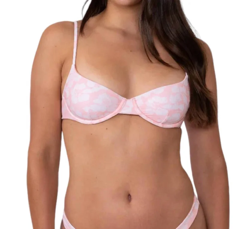 Sports bra for damp trails -Sandy Bra Bikini Top In Pink