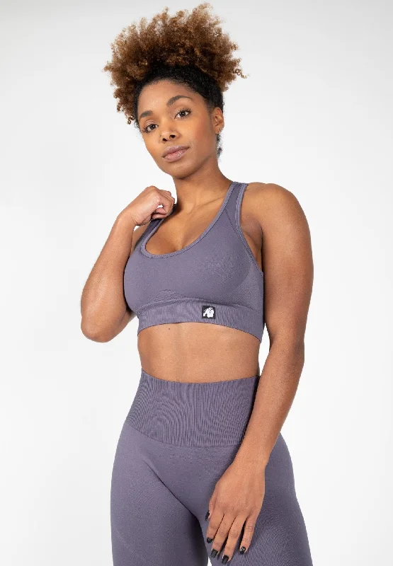 Sports bra with damp jogs -Gorilla Wear Yava Seamless Sports Bra - Grey