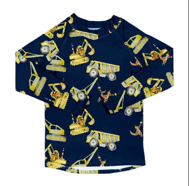 swimwear cold laps -Construction Crew Kids' Rash Top