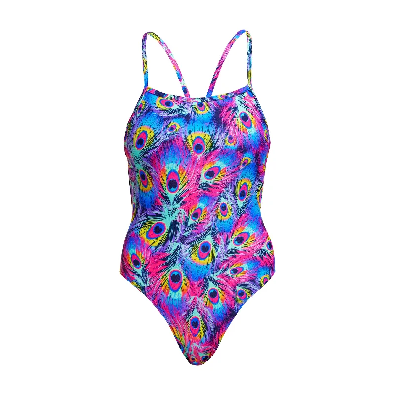 swimwear sunny swims -Peacock Paradise | Ladies Single Strength One Piece