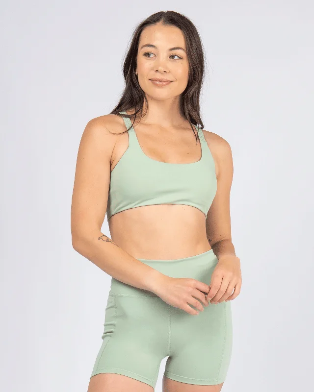 Sports bra with pesäpallo play -Sara Kathryns x JS Active "Adjust Me" Sports Bra - Honeydew