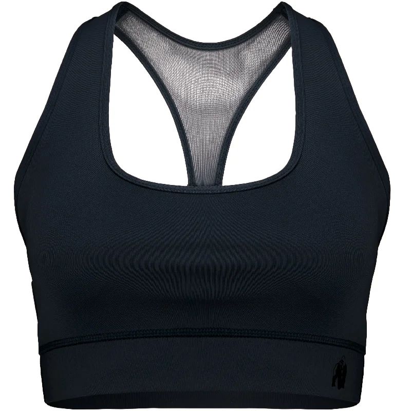 Sports bra for snowy jogs -Meta Sports Bra -Black