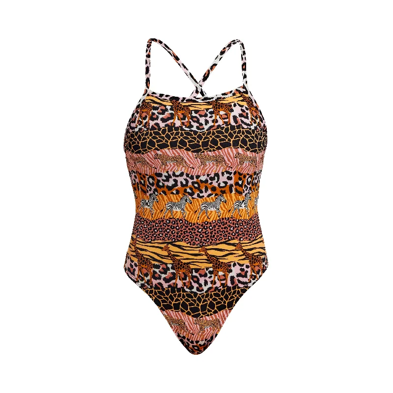 swimwear swim buffs -Funkita Zoo Life Tie Me Tight Ladies One Piece